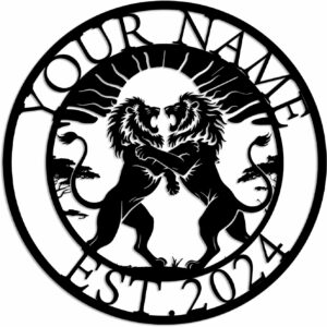 Personalized Custom Lion Metal Wall Decorations, Custom Lion Metal Signs, Personalized Lion Name Signs, Gifts for Lion Lovers
