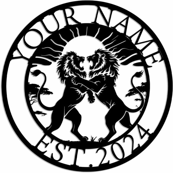 Personalized Custom Lion Metal Wall Decorations, Custom Lion Metal Signs, Personalized Lion Name Signs, Gifts for Lion Lovers